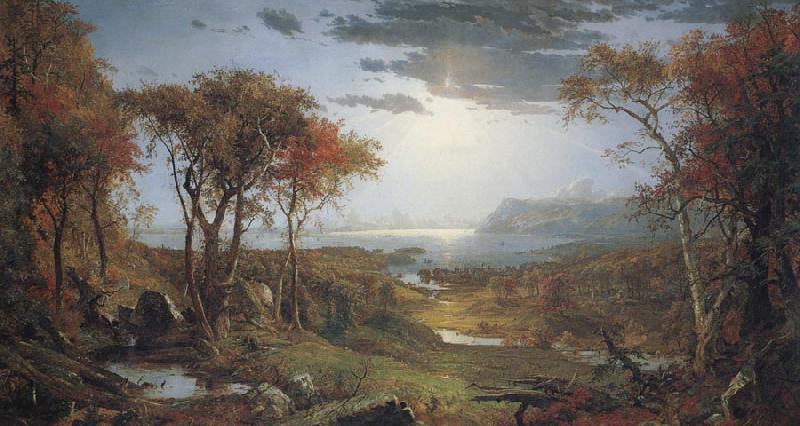 Jasper Cropsey Autumn on the Hudson River Sweden oil painting art